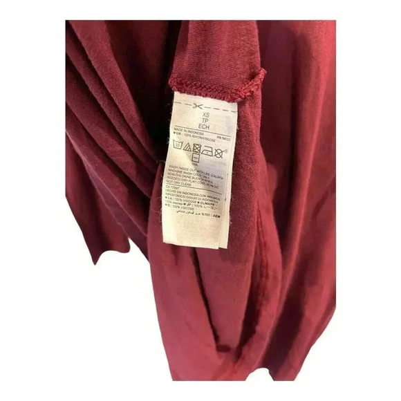 OLD NAVY MAROON LONG SLEEVE LACE UP‎ NECK SIZE EXTRA SMALL - Picture 5 of 5